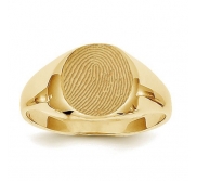 Custom Fingerprint Round Signet Ring