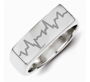 Womens Rectangle Custom Heartbeart Signet Ring