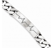 Sterling Silver Antiqued Curb Link ID Bracelet