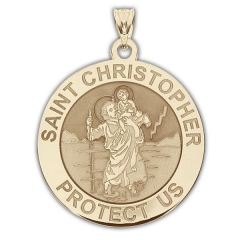 Saint Christopher Religious Round Medal    EXCLUSIVE 