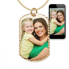 Photo Engraved Dog Tag Photo Pendant