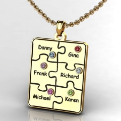 Personalized Family Six Piece Jigsaw Puzzle Pendant