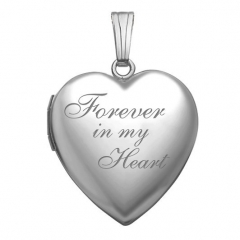 Sterling Silver  Forever In My Heart  Heart Photo Locket