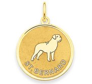 St Bernard Disc Charm or Pendant