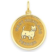 West Highland Terrier Disc Charm or Pendant