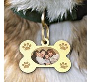 Photo Engraved Dog Bone Photo Pendant