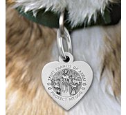 Saint Francis of Assisi    Protect My Dog   Heart Shaped Pet Tag