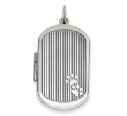 Sterling Silver Dog Paw Print Dogtag Locket