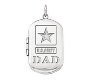 Sterling Silver Army Dad Dogtag Locket