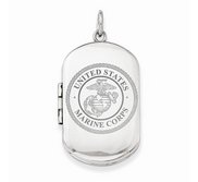 Sterling Silver Marines Dogtag Locket