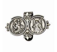 Saint Christopher   Guardian Angel Religious Metal Visor Clip