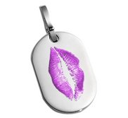 Stainless Steel Lip Print Dog Tag Custom Medal