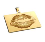 Lip Print Sideways Rectangle Custom Medal