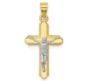 10k   Rhodium Crucifix Pendant