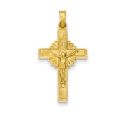 14k INRI Hollow Crucifix Pendant