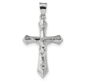 Sterling Silver Rhodium plated Polished INRI Crucifix Pendant