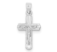 Sterling Silver Rhodium plated Hollow Crucifix Pendant