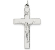 Sterling Silver Rhodium plated Crucifix Pendant