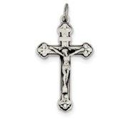 Sterling Silver Antiqued INRI Crucifix Pendant