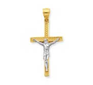 10k   Rhodium Crucifix Pendant