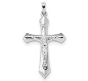 14k White Gold Polished INRI Passion Crucifix Pendant