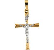 TWO TONE CRUCIFIX PENDANT