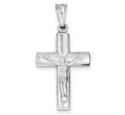 Sterling Silver Rhodium plated Hollow Latin Crucifix Pendant