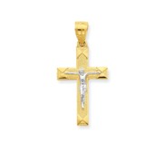 10k   Rhodium Crucifix Pendant