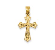 14k Reversible Crucifix  Cross Pendant