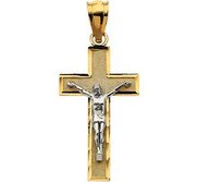 TWO TONE CRUCIFIX PENDANT