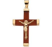 RED JADE SQUARE CRUCIFIX