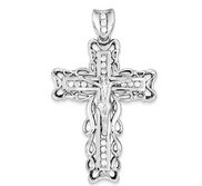 Sterling Silver CZ Crucifix Pendant