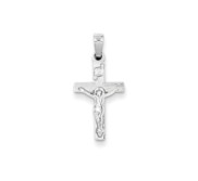 14k White Gold INRI Crucifix Charm