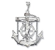 Sterling Silver Gold Mariner s Cross Pendant