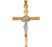 TWO TONE CRUCIFIX PENDANT