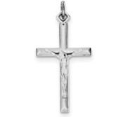 Sterling Silver Rhodium plated Crucifix Pendant