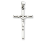 14k White Gold Crucifix Pendant