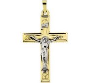 TWO TONE CRUCIFIX PENDANT