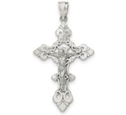 Sterling Silver Polished INRI Crucifix Pendant