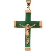 GREEN JADE SQUARE CRUCIFIX