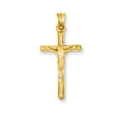 14k Hollow Crucifix Pendant