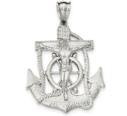 Sterling Silver Polished Mariner Cross Pendant