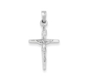 14k White Gold INRI Crucifix Charm