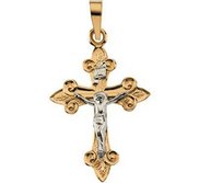 TWO TONE CRUCIFIX PENDANT