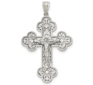 Sterling Silver Polished INRI Crucifix Pendant