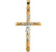 TWO TONE CRUCIFIX PENDANT