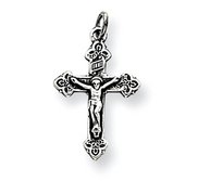 Sterling Silver Antiqued INRI Crucifix Pendant