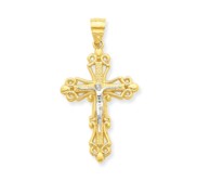 10k   Rhodium Crucifix Pendant