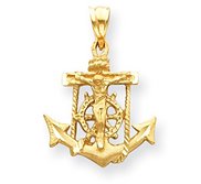 14K Yellow Gold Mariner s Cross Pendant