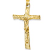 14k Satin Crucifix Pendant